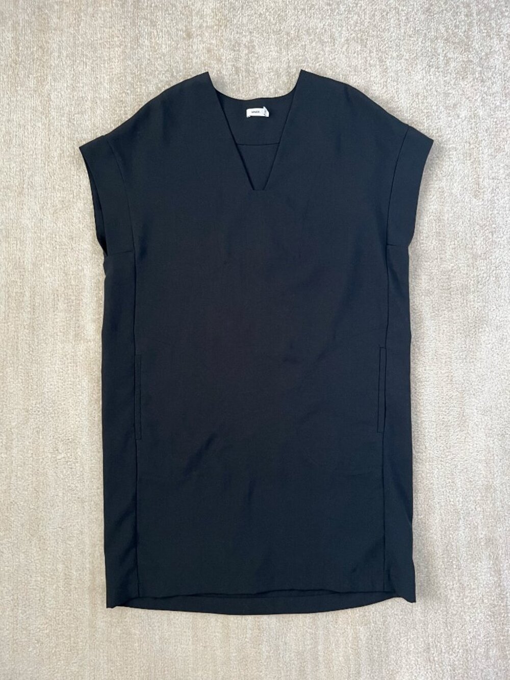 Vince Cap Sleeve Short Sleeve Popover Summer Dress XS Black